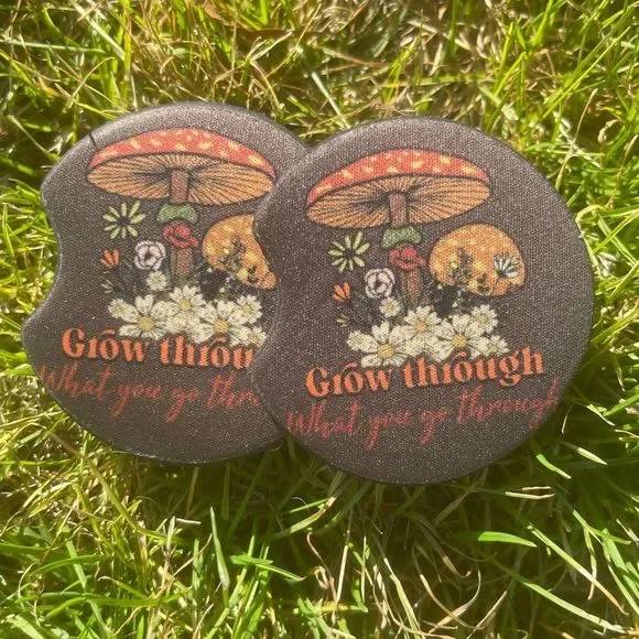 Grow Through Mushroom Coaster Set | Car Decor | Car Accessories - Picture 1 of 10